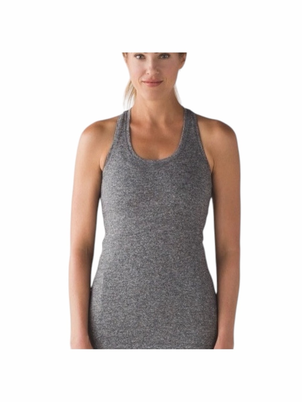 Lululemon Cool Racerback Tank Heathered Gray Mint Trim Size 4